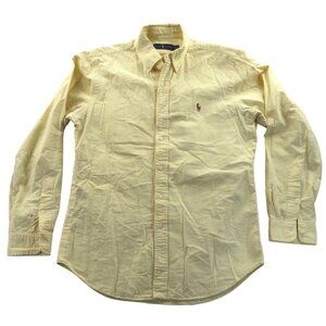 Ralph Lauren Mens Shirt Medium Yellow Long Sleeve Button-Down Classic Party